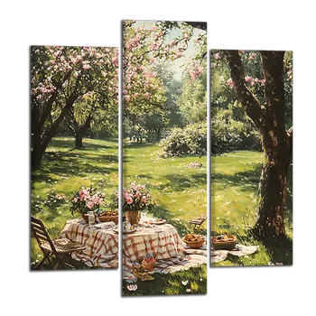 Obraz Obraz na plátně Piknik v parku , třídílný 4198CY