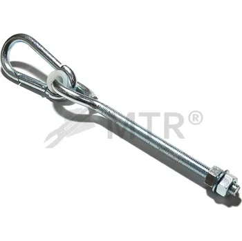 Zahradní nábytek MTR Hák houpačkový kyvný s karabinou-závit Velikost: M12x280mm, Varianta: Hák houpačkový kyvný s karabinou-závit., povrchova-uprava: Zn
