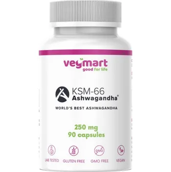 Přípravek na podporu paměti a spánku Vegmart Ashwagandha KSM-66® 250 mg, 90 kapslí>