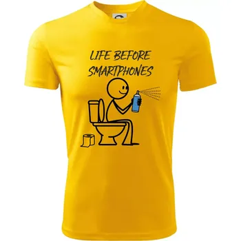 LIFE BEFORE SMARTPHONES - Dětské triko sportovní (dresovina) - 158 cm/12 let ( Žlutá )