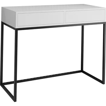 Konzolový stolek Konzolový stolek SKM2 – bílý mat a černý kov s praktickými šuplíky