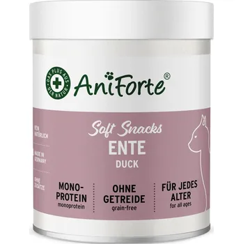 Pamlsek pro kočku AniForte Měkké pamlsky z kachny - prvotřídní rozmazlení pro mlsné kočičí jazýčky (100 g)