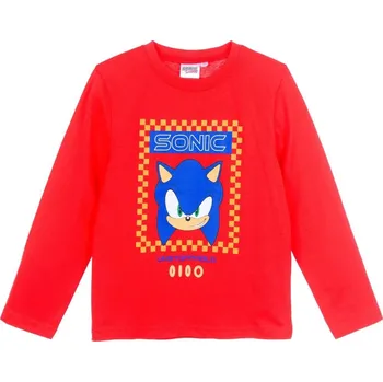 SONIC dětské tričko dlouhý rukáv červené 110