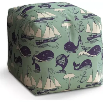 Taburet Sablio Taburet Cube Velryby: 40x40x40 cm