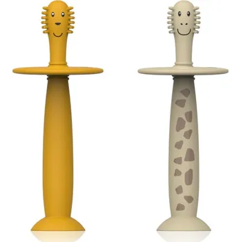 Zubní kartáček Matchstick Monkey Animal Collection zubní kartáčky pro děti Lion/ Giraffe 2 ks