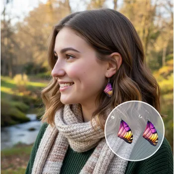 Náušnice art-wood.cz Visací náušnice - křídlo, motýl 4