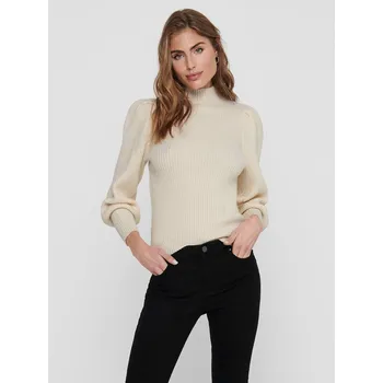 Dámský svetr Krémový žebrovaný svetr ONLY Katia - Dámské Only černá | krémová 2449851