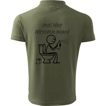 Pánská košile Život před příchodem mobilů - Polokošile pánská Pique Polo 203 - 4XL ( Khaki )