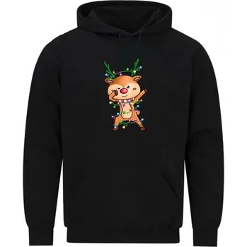 Pánská mikina Pánská mikina Vánoční Dabující Sob Rudolf (Velikost: 5XL, Barva: Černá)