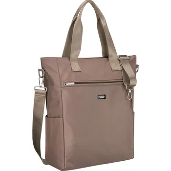 Kabelka Peterson prostorná dámská nákupní taška s uchy a odnímatelným popruhem Barva: Béžová