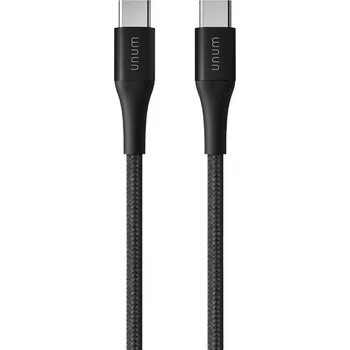 Datový kabel Epico UNUM Aramid kabel 240W 1,2m USB-C na USB-C černý Černá