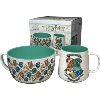 CurePink Keramický set Harry Potter Erby Bradavických kolejí misky hrnku 385 ml BS0039 858 ml