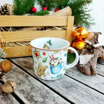 TINA hrnek 250 ml, Vánoce, Český porcelán Dubí (Porcelánový hrnek 1. jakost)