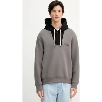 Pánská mikina Mikina Armani Exchange pánská, šedá barva, s kapucí, hladká, XM001043 AF16222 XM001043.AF16222 90X, vel. M