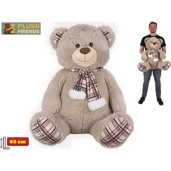 plyšák Plush Friends medvěd plyšový 65 cm sedící se šálou