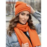 Luxusní teplákový VSB set šála + čepice orange, VELIKOST UNI
