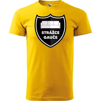 Pánské tričko Sablio Tričko s potiskem Strážce gauče - žluté S