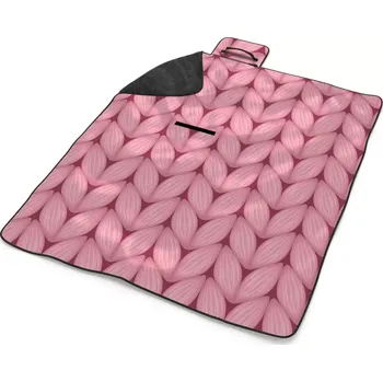 deka Sablio Plážová deka Růžové pletení z vlny: 200x140 cm