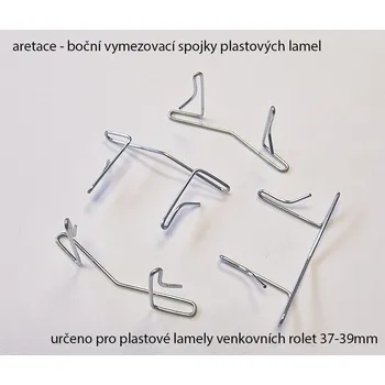 Žaluzie Drátěná aretace, spojka plastové lamely venkovní rolety.