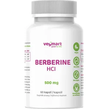 Lék při potížích s trávením Vegmart Berberin HCl 500 mg, 60 kapslí.>