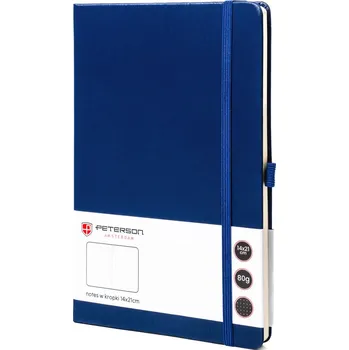 Ledvinka Peterson zápisník A5 s tečkovaným potiskem a elastickým zapínáním Barva: námořnictvo