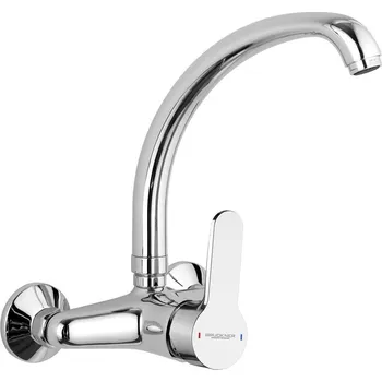 Vodovodní baterie Bruckner SIEGER nástěnná baterie s vysokou hubicí, chrom