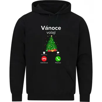 Pánská mikina Pánská mikina Vánoce volají Phone Call (Velikost: 5XL, Barva: Černá)