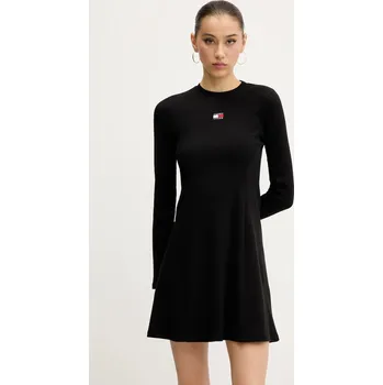 Dámské šaty Šaty Tommy Jeans černá barva, mini, DW0DW20666 99X, vel. XL