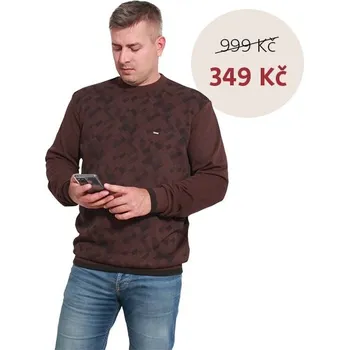 Pánská mikina Mikina BLOK tm.hnědá L