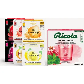 Instantní nápoj Waterdrop Ochutnávkový Set waterdrop® x Ricola Pomegranate Mint