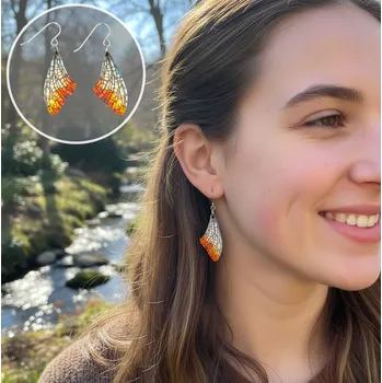 Náušnice art-wood.cz Visací náušnice - křídlo, vážka 3