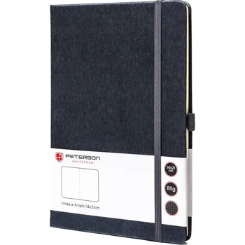 Outdoorové zavazadlo Peterson zápisník A5 s tečkovaným potiskem a elastickým zapínáním Barva: Šedá