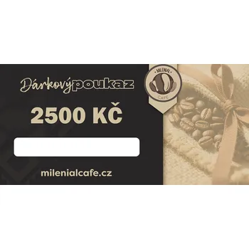 Dárkový potravinový koš Dárkový poukaz na nákup kávy Milenial Café v hodnotě 2500 Kč