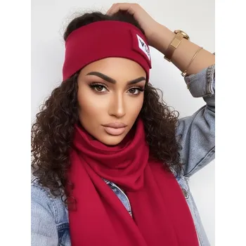 Šála Luxusní teplákový VSB set šála + čelenka bordó, VELIKOST UNI