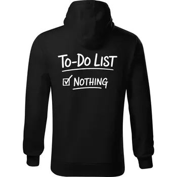 Pánská mikina To-Do List - Nothing - Mikina pánská Cape s kapucí - 3XL ( Černá )