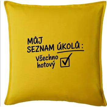Polštář Můj seznam úkolů - Polštář 50x50 - 50x50 - Pouze potah ( Žlutá )