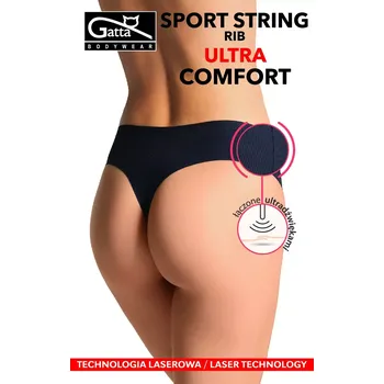 Kalhotky Dámské kalhotky string Gatta 41004 Sport RIB Ultra Comfort S-XL černá M