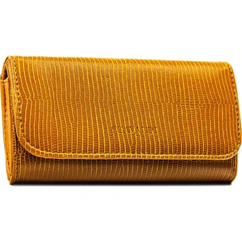 4U Cavaldi Horizontální dámská peněženka z ekokůže se zapínáním na patentku Barva: Světle Hnědá