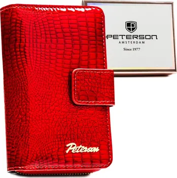 Peněženka Peterson dámská peněženka z ekokůže s reliéfním vzorem krokodýla Barva: Červená