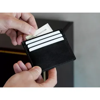 Peněženka Kožená peněženka na karty Flip černá