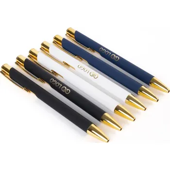 Propisky GOLDEN - stylová propiska s vlastním gravírem Barva: Modrá navy, Cenové rozmezí: 3000 – 4999 ks se zlatým gravírem