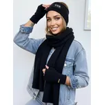 Teplákový VSB set šála + čelenka + rukavice černá, VELIKOST UNI