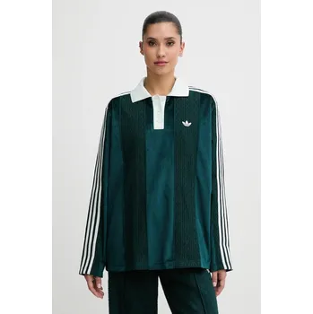 Pánské tričko Tričko s dlouhým rukávem adidas Originals KS7796 zelená 79X, vel. S