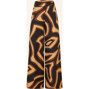 Dámské kalhoty Pucci Dámské Hedvábné Kalhoty Marlene, černá / koňaková /...