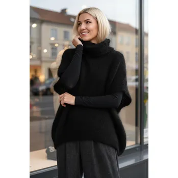 Dámská vesta HŘEJIVÁ ČERNÁ MOHÉROVÁ VESTA S ROLÁKEM PECA del SOL