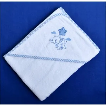 Osuška dětská s kapucí, Slon modrá