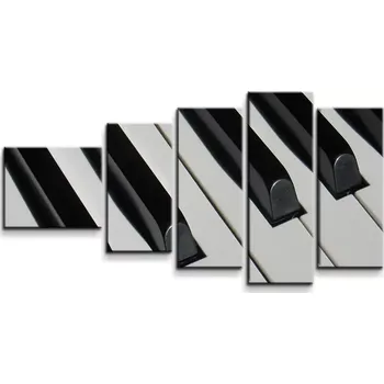 Obraz Sablio Obraz - 5-dílný Klávesy piana - 100x60 cm
