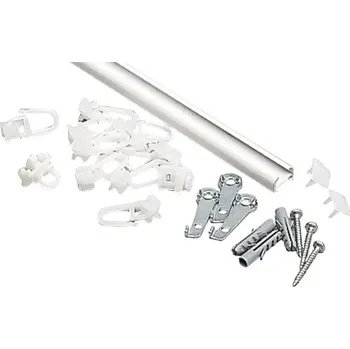 Kolejnička na záclony 1-drážková VI bílá, 250cm, komplet