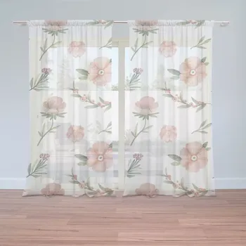 Záclona Sablio Záclony Malované květy: 2ks 150x250cm