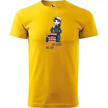 Pánské tričko Sablio Tričko s potiskem Ano, jsem kominice - žluté L